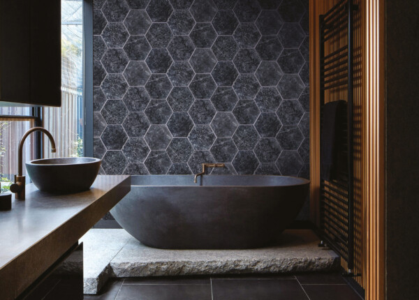 Ambiance Hexagones Vulcano Black
